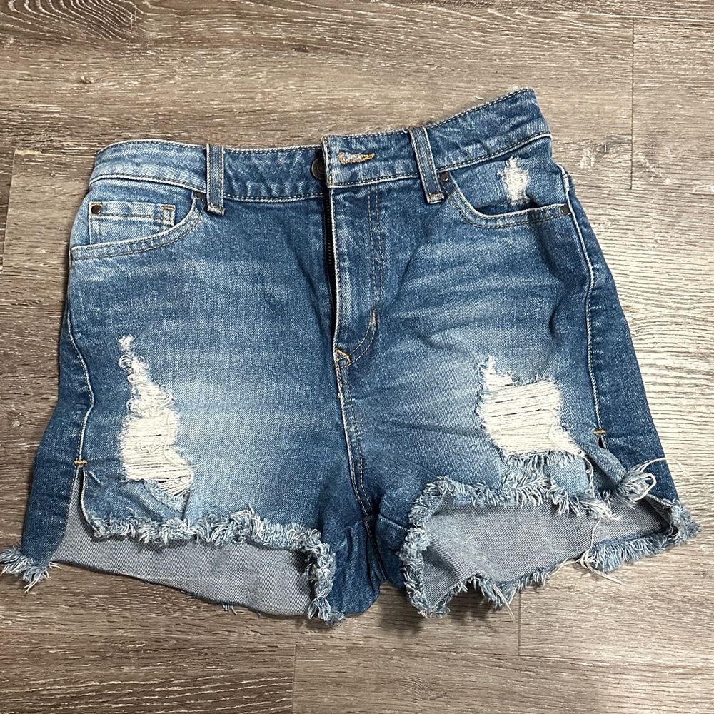 Guess Blue Distressed Jean Shorts